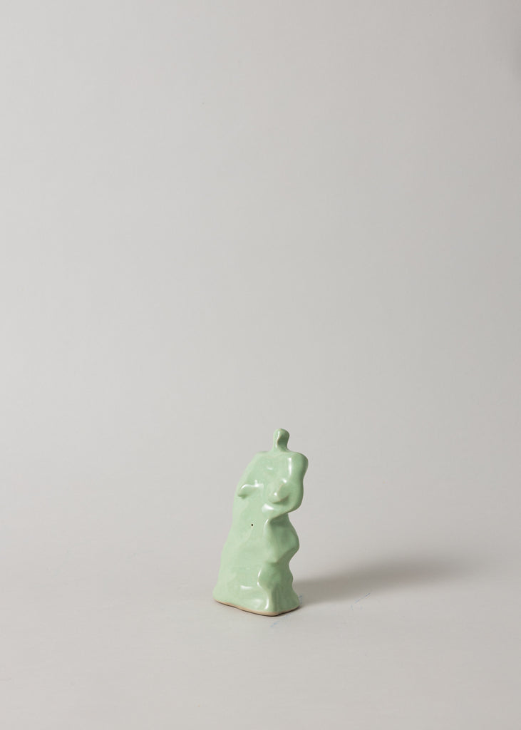 Jeanette Åkerberg Lady Green Sculpture Hand Crafted Handmade Artwork Sculptural Ceramic Object Unique Statuette
