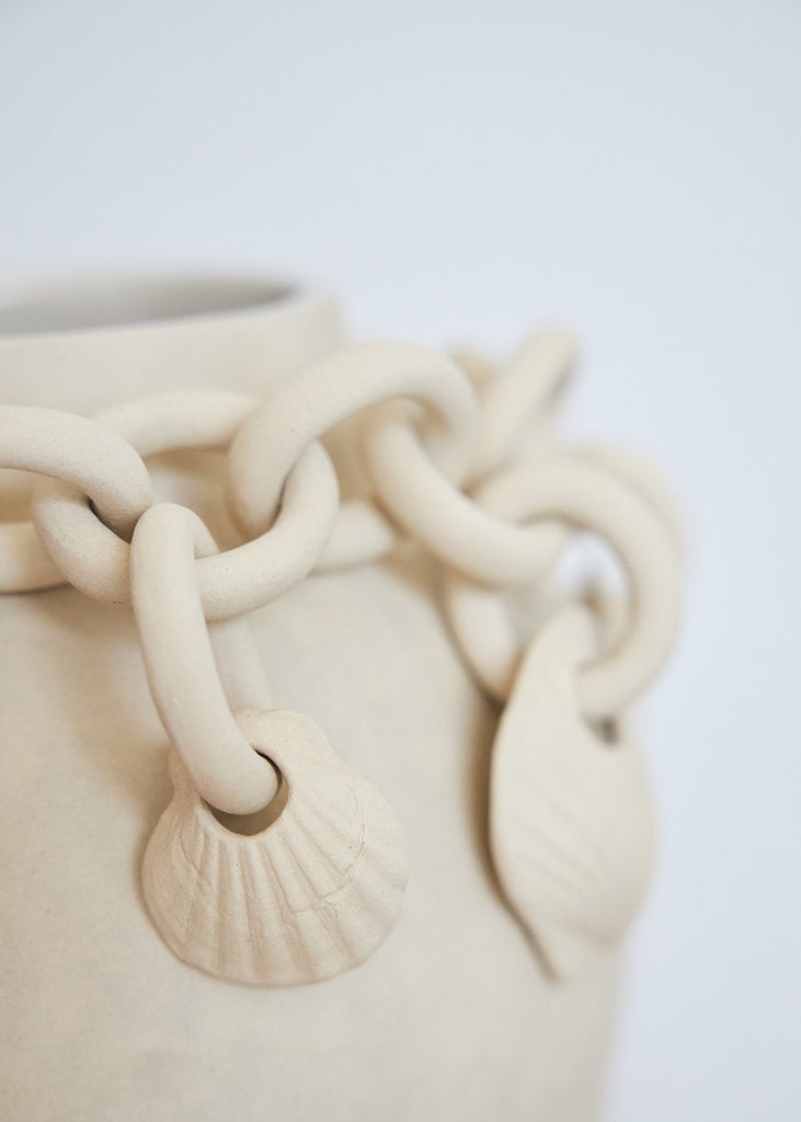 Josefina Feurst Shell Chain Vase Handmade  Unique 