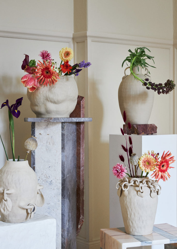 Josefina Feurst Shell Chain Vases Sculptures Artworks Handmade 