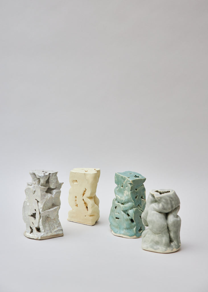 Kassandra Widmark Utas Tube Cream Pear Pearl Green Junction Mixed sculptures ceramics handmade unique 