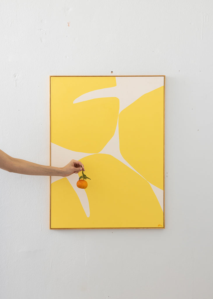 Lerke Nennemann Jaune 09 Yellow Abstract Acrylic  Handmade Painting Artwork Unique Wall Art 