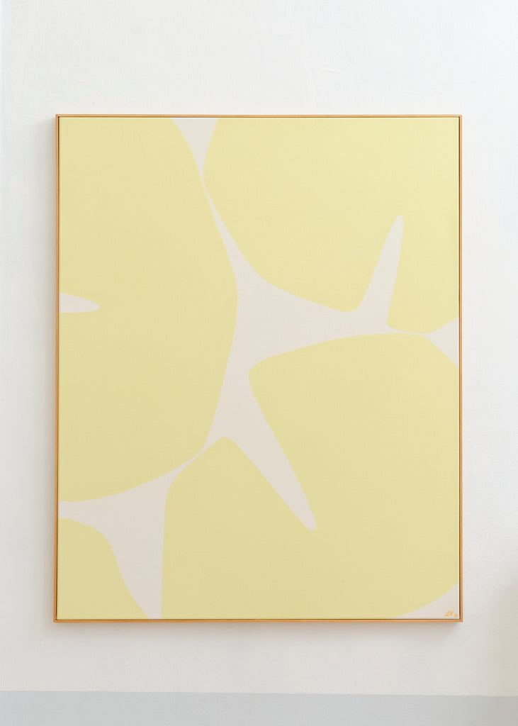 Lerke Nennemann Jaune VI Yellow Shapes Artwork Handmade Painting Wall Art 