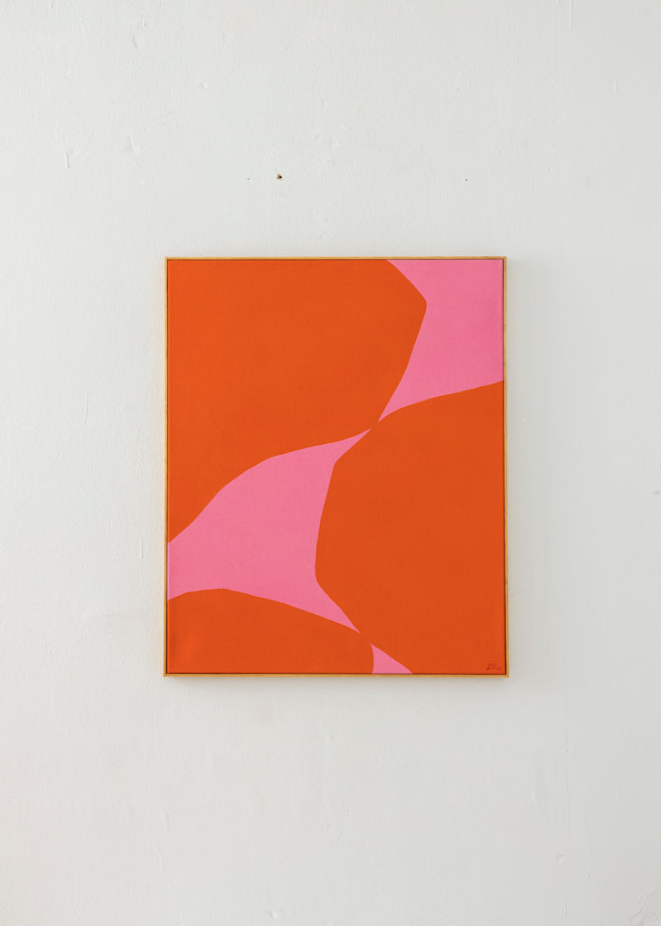 Lerke Nennemann Pink Orange Abstract Artwork Handmade Unique 