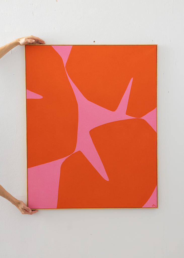Lerke Nennemann Pink And Orange Nr 3 Handmade Unique Abstract Art Wall Art Painting 