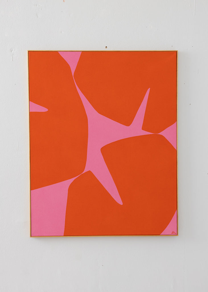 Lerke Nennemann Pink And Orange Nr 3 Handmade Unique Abstract Art 