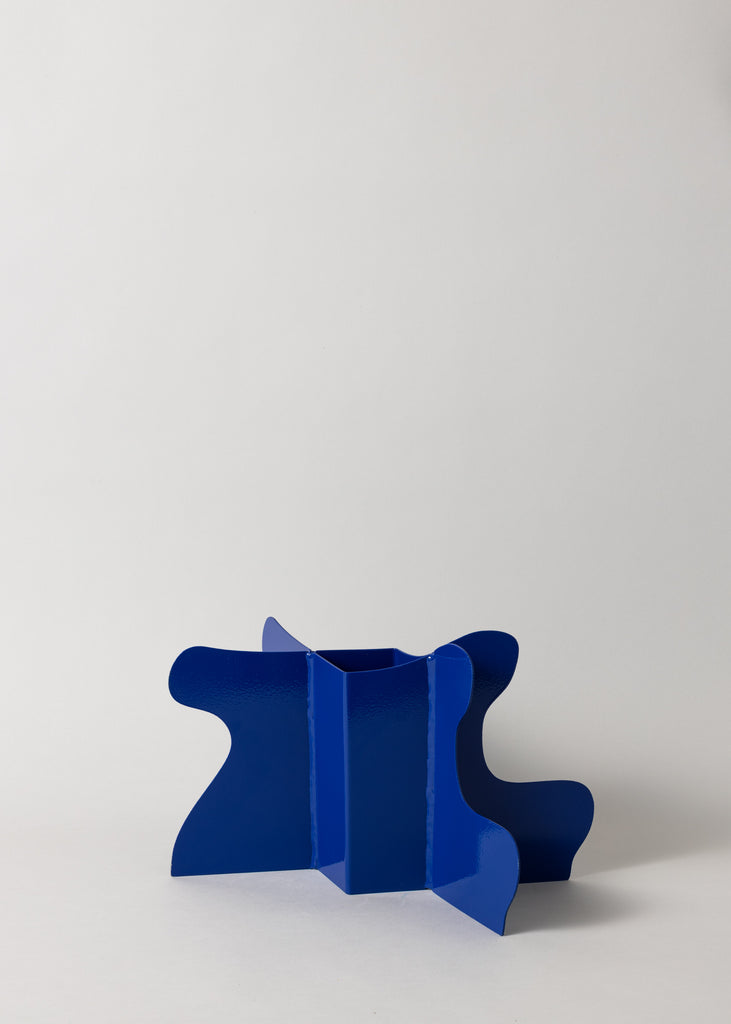 Lisa Reiser Butterfly Vase Blue Handmade Side
