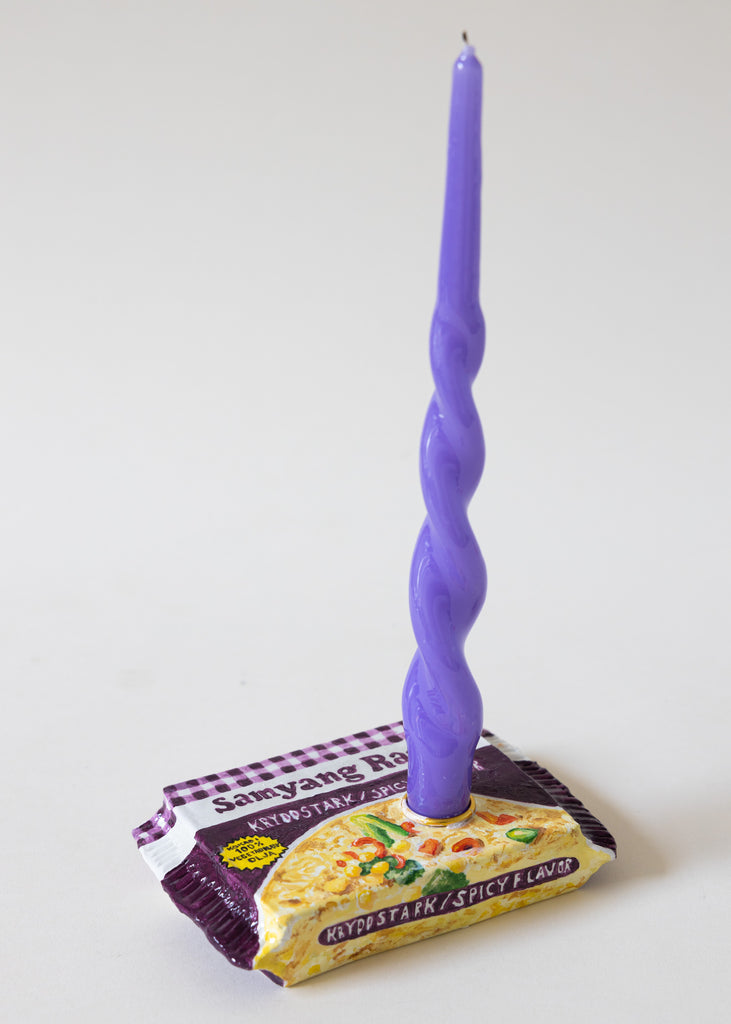 Lisa Vaccino Glitter Litter Handmade Candle Holder Unique Noodle Artwork