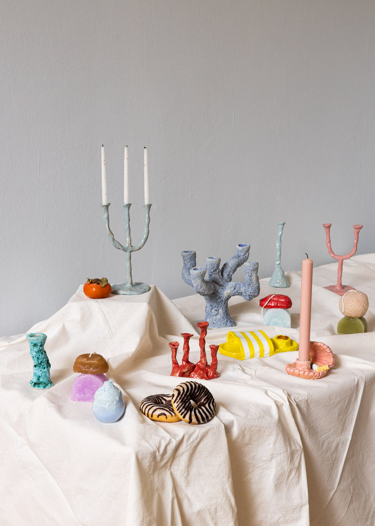 Lisa Vaccino Glitter Litter Handmade Candle Holders Candelabras Unique Artworks 