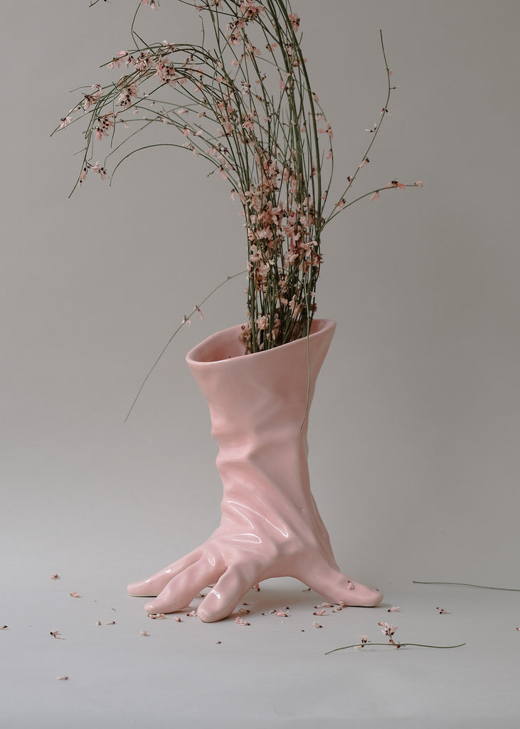 Lola Mayeras glove vase flowers