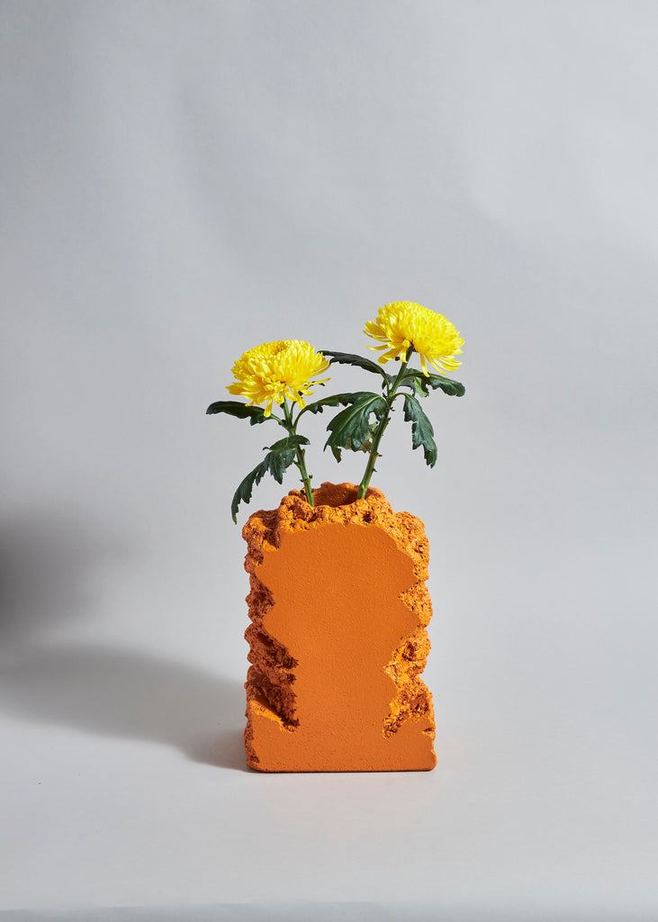 Louise Bankander Floating Sculpture Handmade Cork Vase Orange