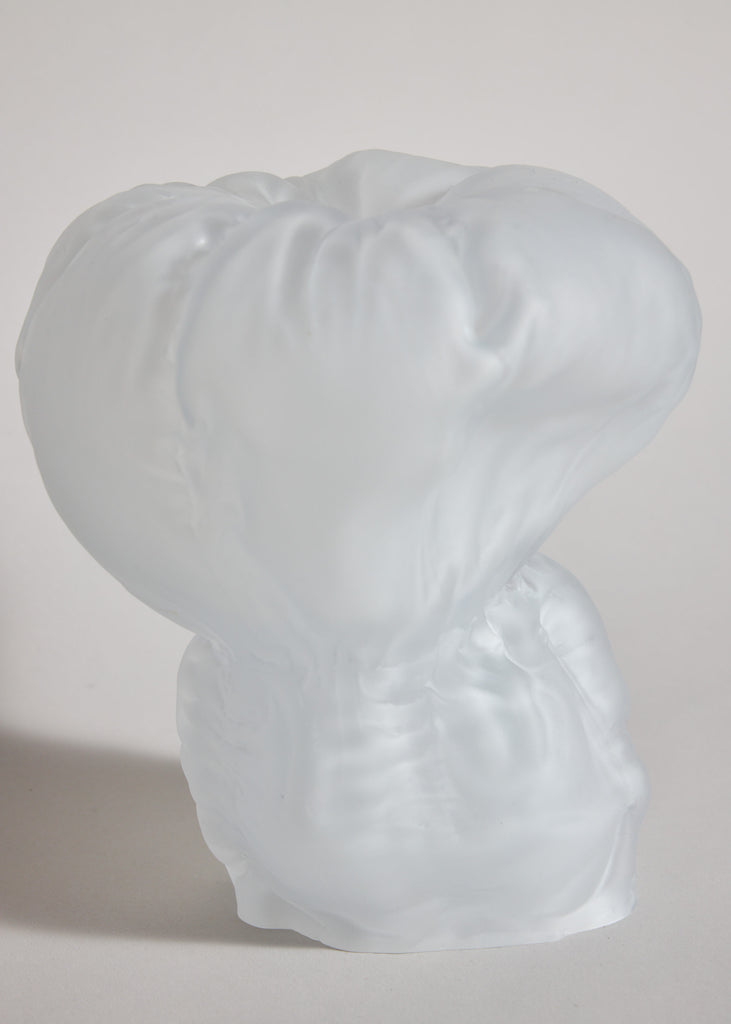 Malin Pierre Love Bomb Handmade Unique White Glass Sculpture Artwork
