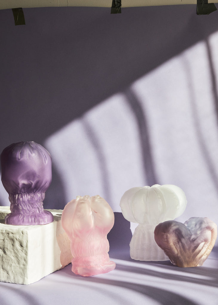 Malin Pierre Pink Pal Glass Sculptures Art Handmade Peace Love Collection