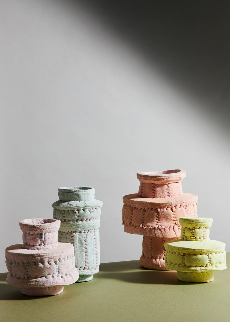 Margarida Lopes Pereira Sponge Tower Handmade Sculpture Vase Artworks
