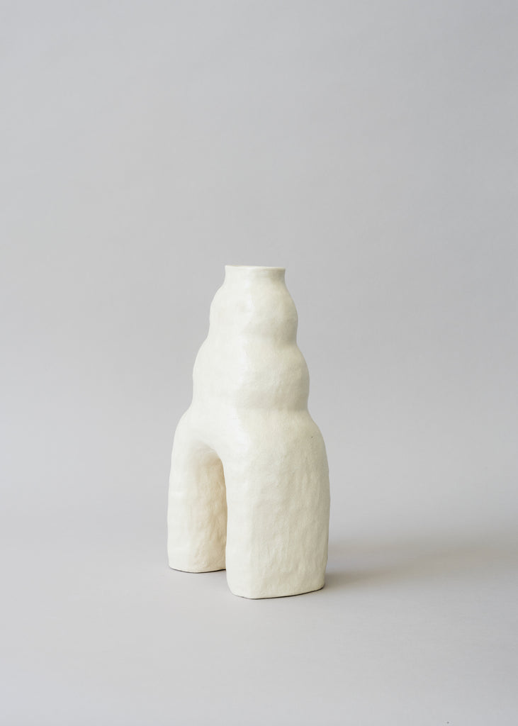 Marta Duarte da Veiga Ceramic Social Club Handmade Artwork Sculpture White Vase Unique Handmade 