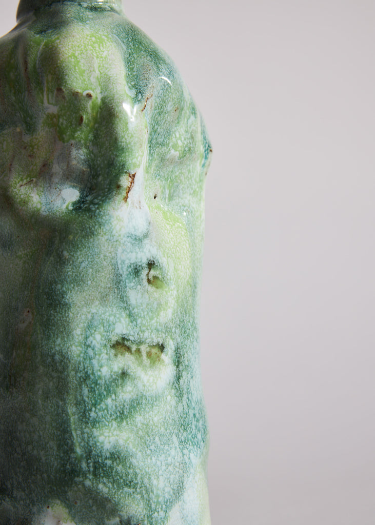 Nanna Stech Everyday Objects Sculpture Bottle Handmade Ceramic Unique Green