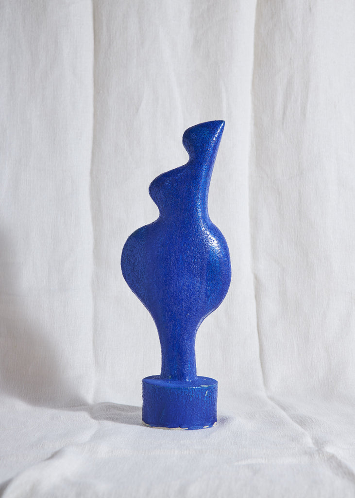 Noe Kuremoto Dogu Lady ceramic handmade artwork blue organic design 
