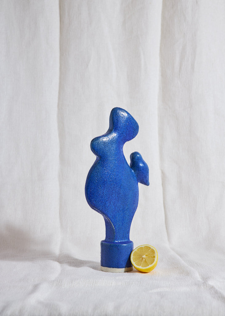 Noe Kuremoto Dogu Lady Blue Sculpture Ceramic Handmade