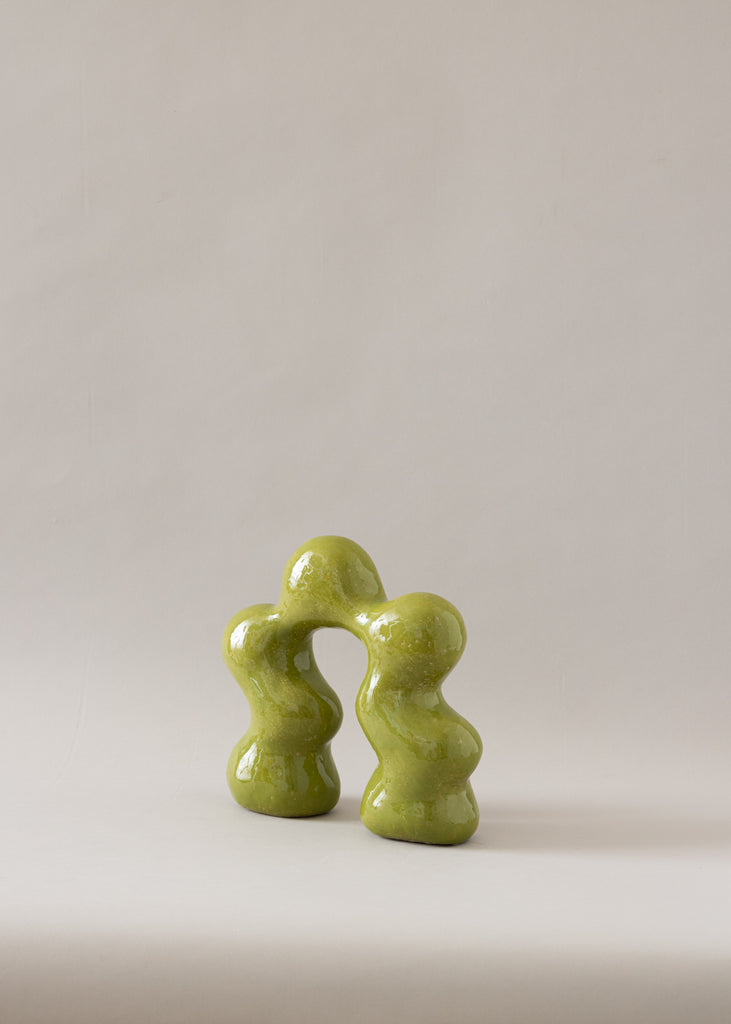 Paula Atelier Ceramic Sculpture Valv Artwork Green Art