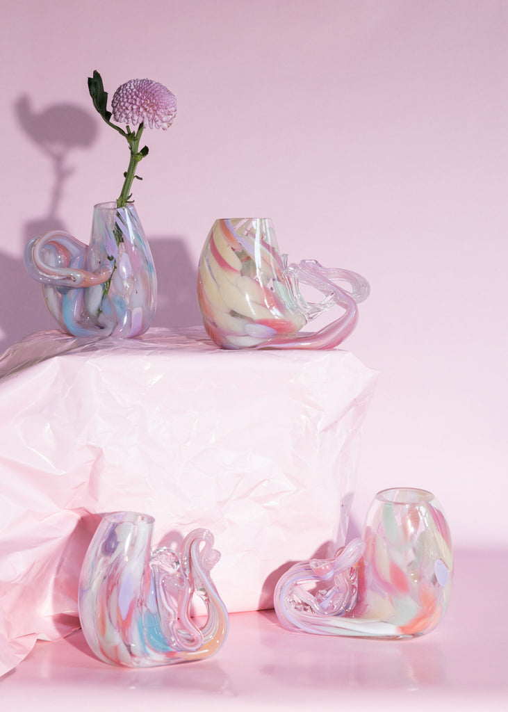 Saga Sandström Handmade Artworks Glass Unique Rainbow Vases