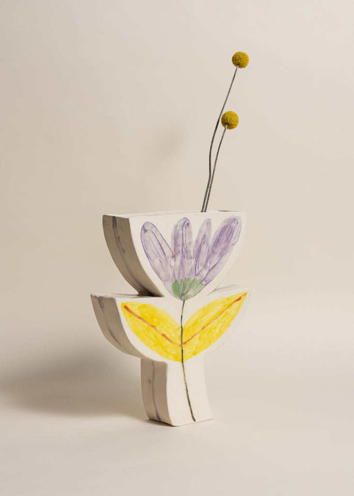 Samantha Kerdine Fleurs Au Repos Artwork Handmade Sculpture Vase Ceramic Art Unique Floral