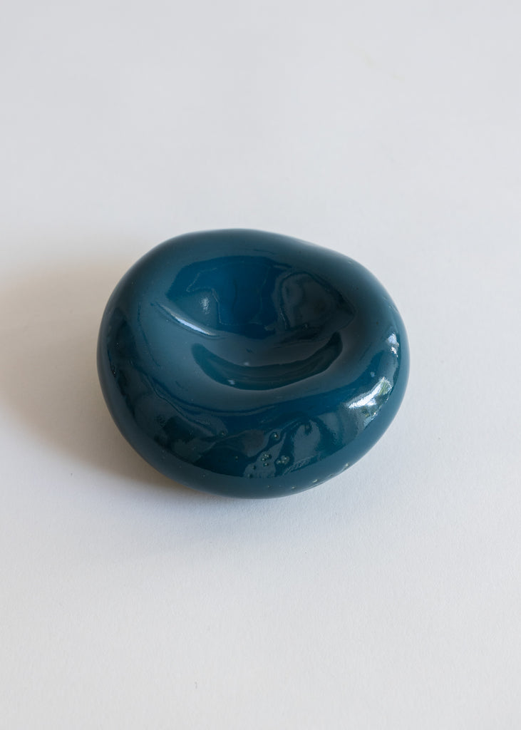 Sanna Holmberg Blue Sculpture Bowl Artwork Handmade Unique Glazed Blue