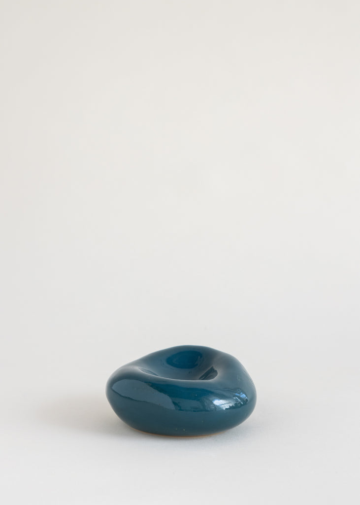 Sanna Holmberg Blue Sculpture Bowl Artwork Handmade Ceramic 