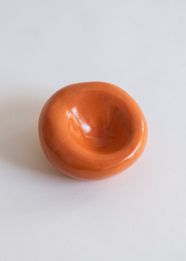 Sanna Holmberg Artwork Handmade Bowl Unique Art Orange Glazed
