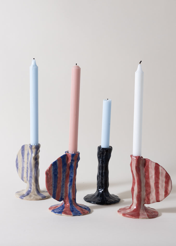 Sanna Holmberg Candle Holders Striped Artworks Handmade Sculptures 