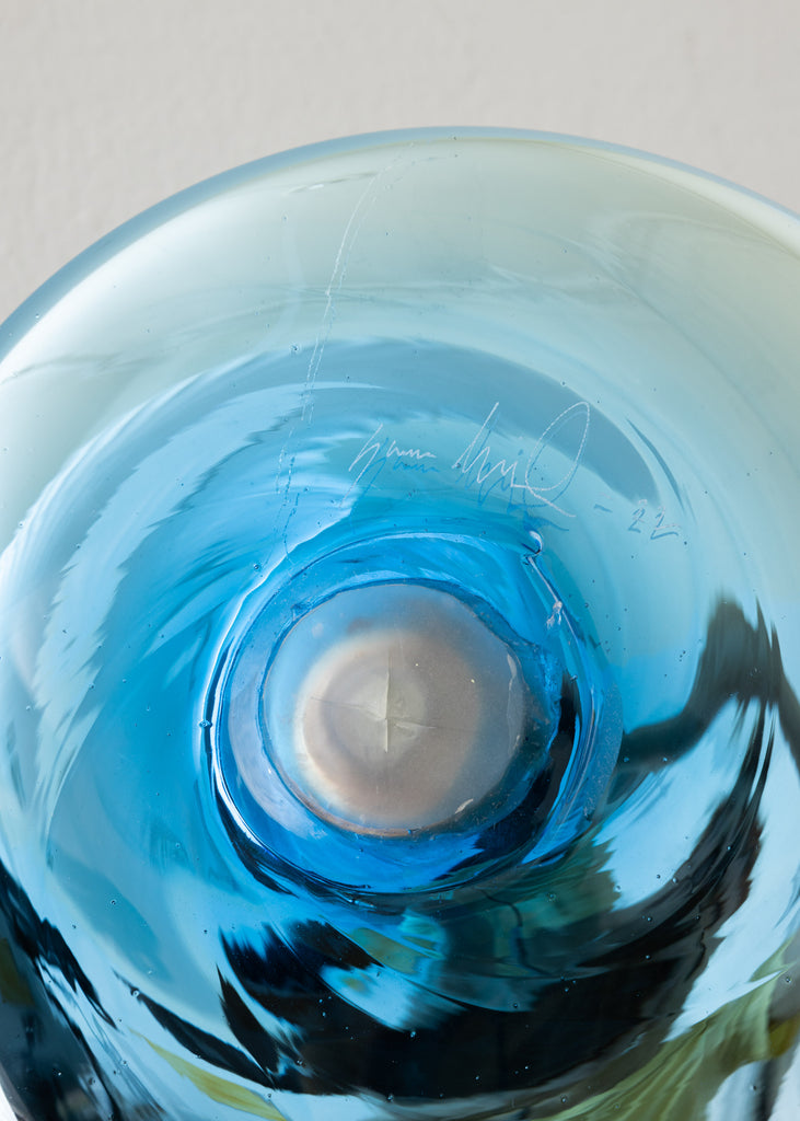 Sara Lundkvist Portal Handmade Wall Sculpture Unique Glass Art Blue 