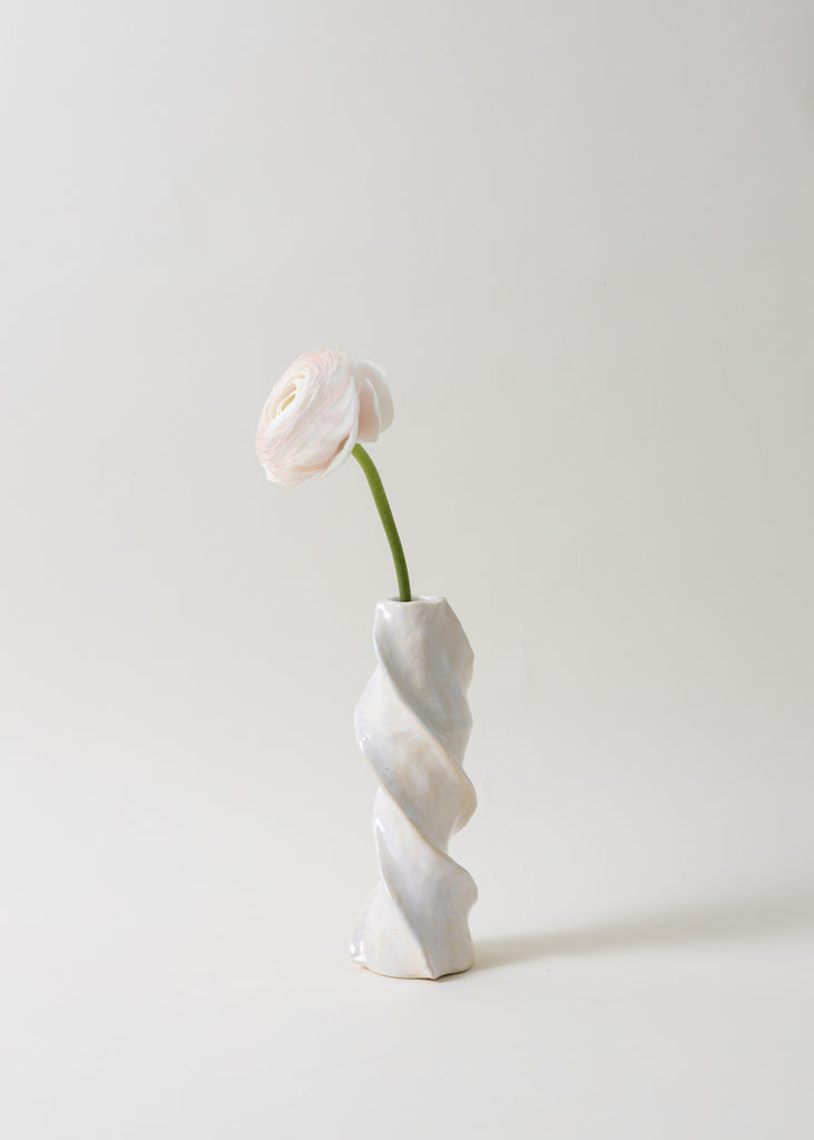 Satoko Kako Handmade Lilac Vase Hand Painted Pastel Ceramic Original Unique Sculpture Minimalism Minimalistic