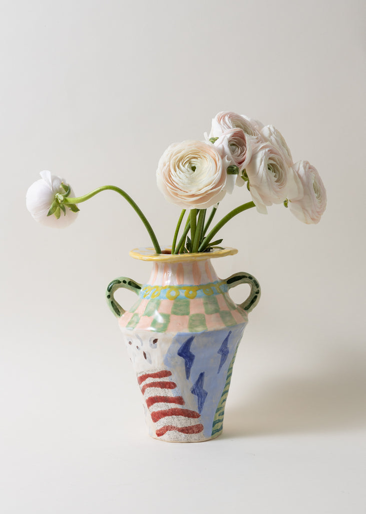 Satoko Kako Vase That Girl Original Handmade Playful Colourful Pastel Vessel Artist One Of A Kind