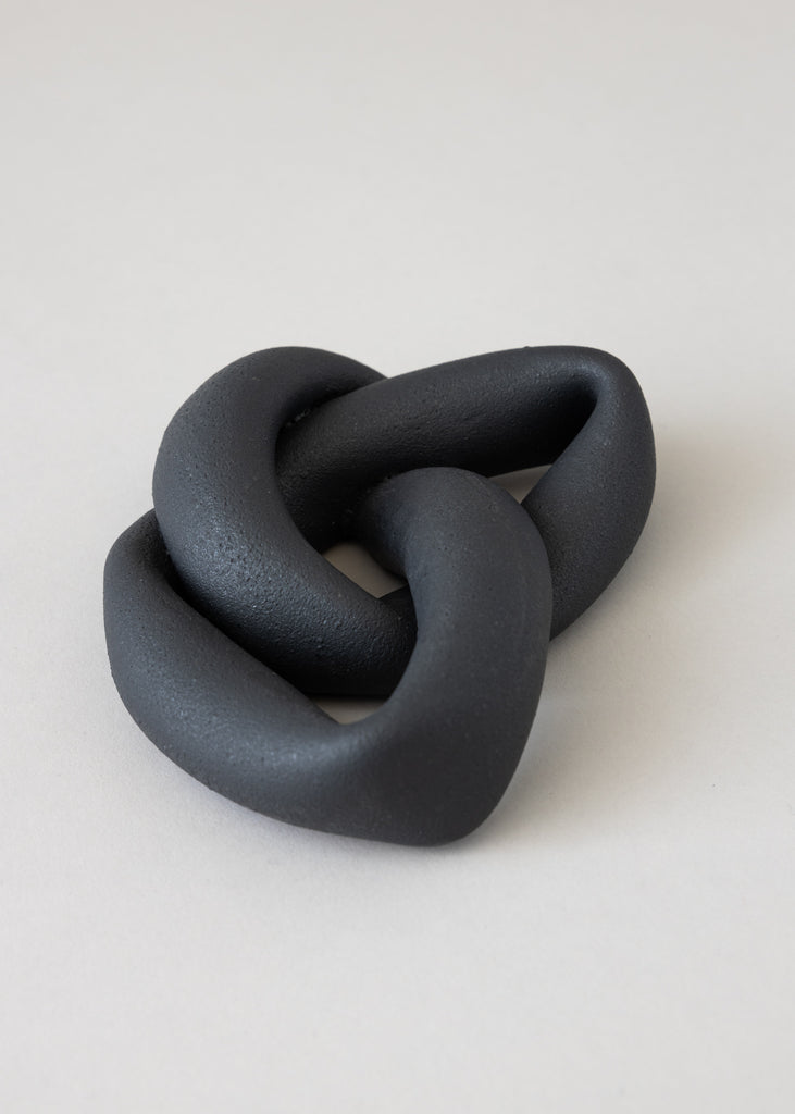 Sofia Tufvasson Collapsed Knot Black Ceramic Handmade Artwork Sculpture 