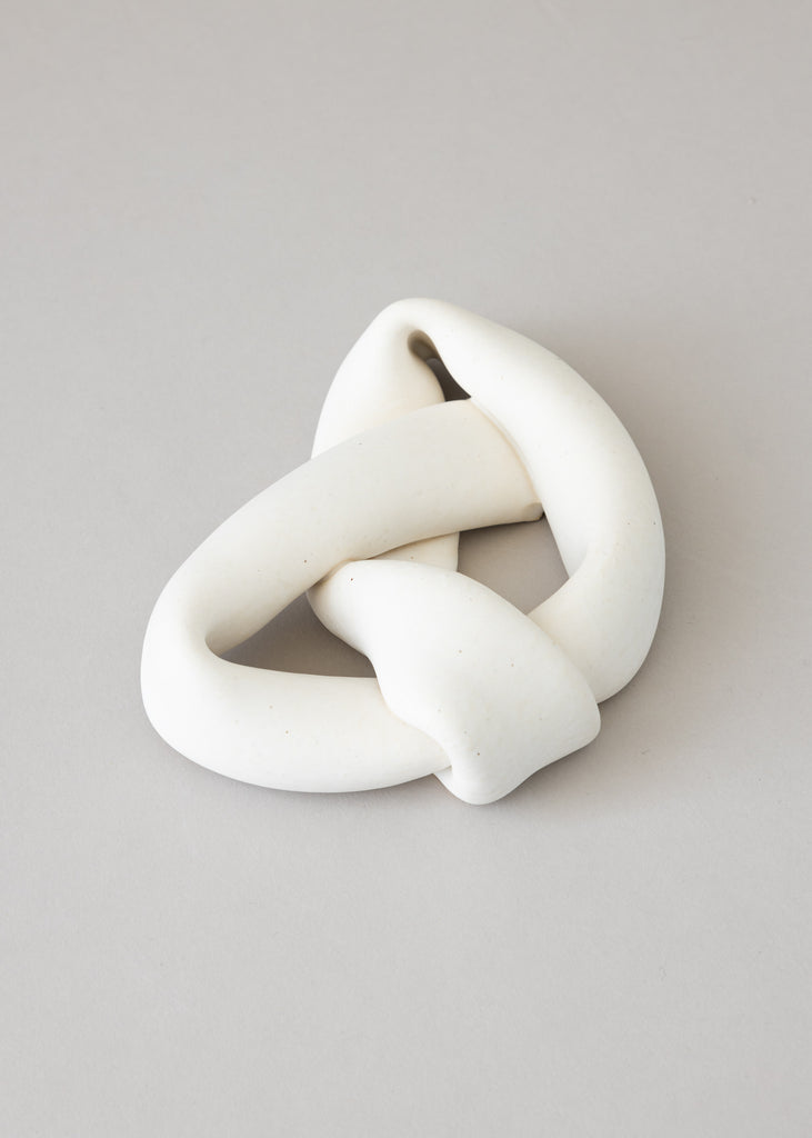 Sofia Tufvasson Collapsed Knot White Sculpture Handmade 