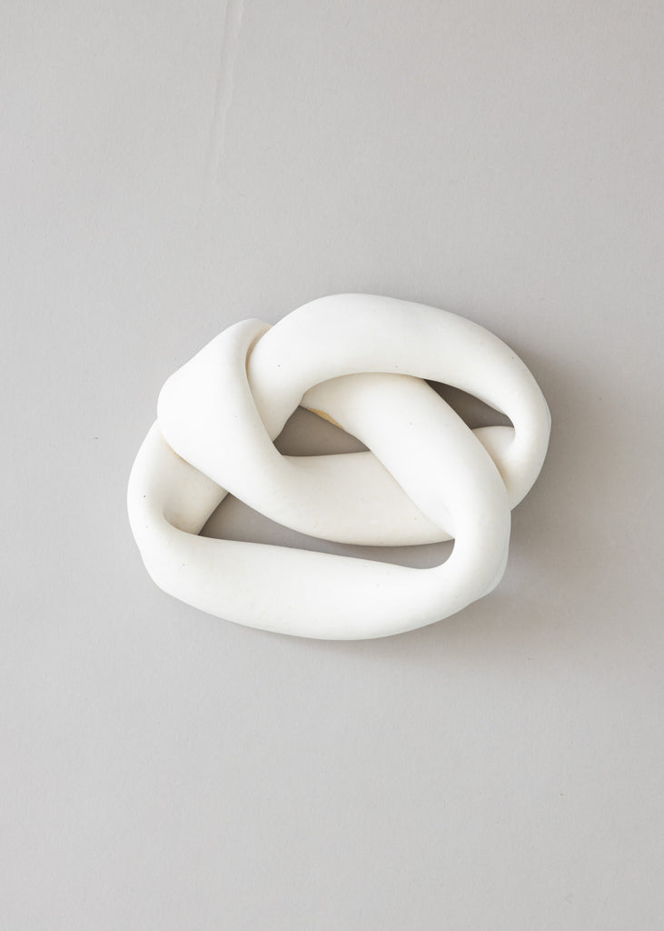 Sofia Tufvasson Collapsed Knot White Ceramic Artwork