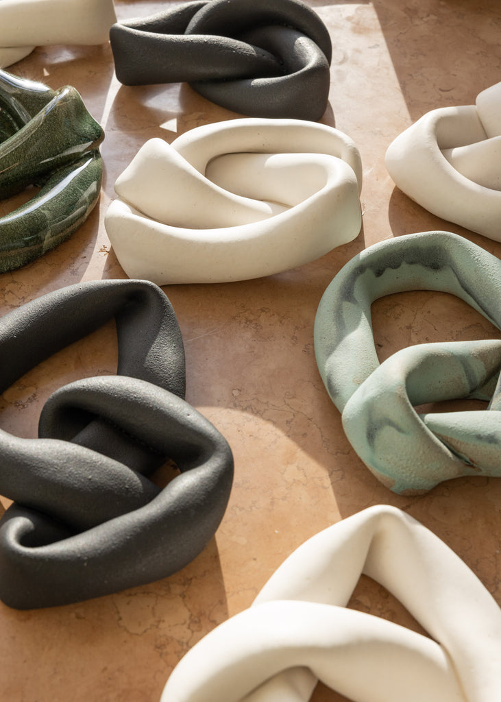 Sofia Tufvasson Collapsed Knot Black Ceramic Handmade Artworks Sculptures 