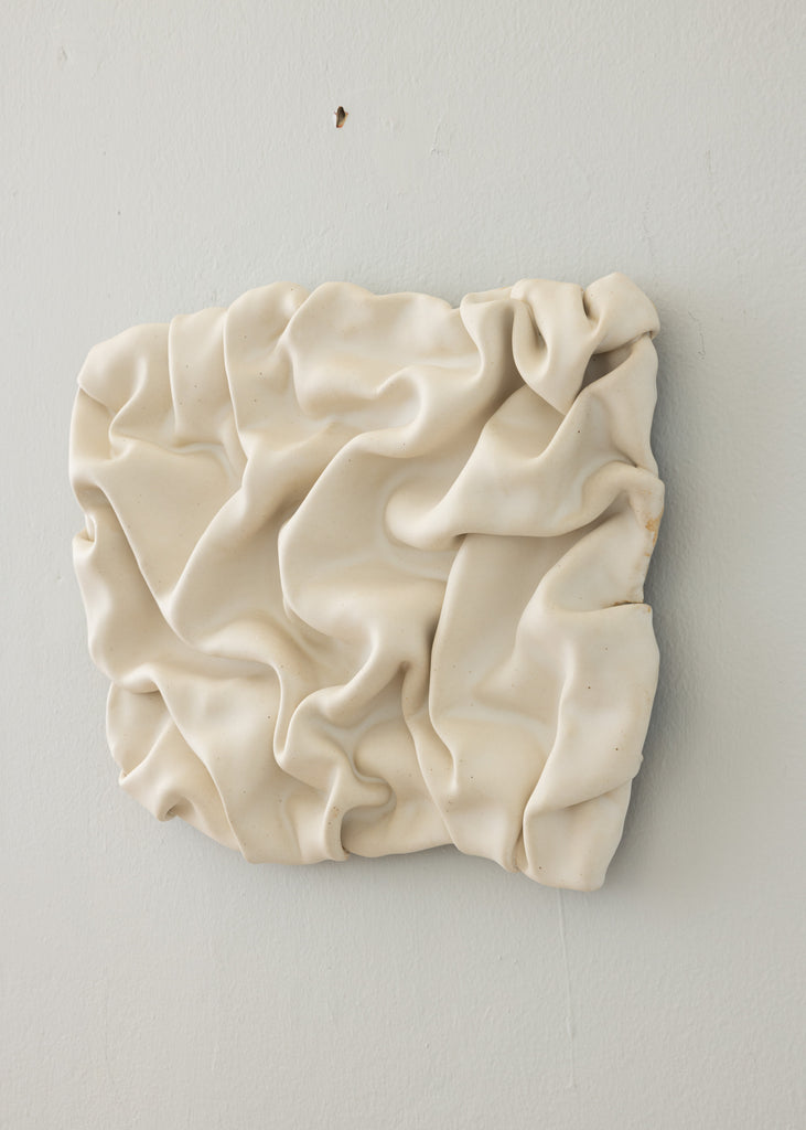 Sofia Tufvasson Drape White Glazed Ceramic Artwork Unique Handmade Art