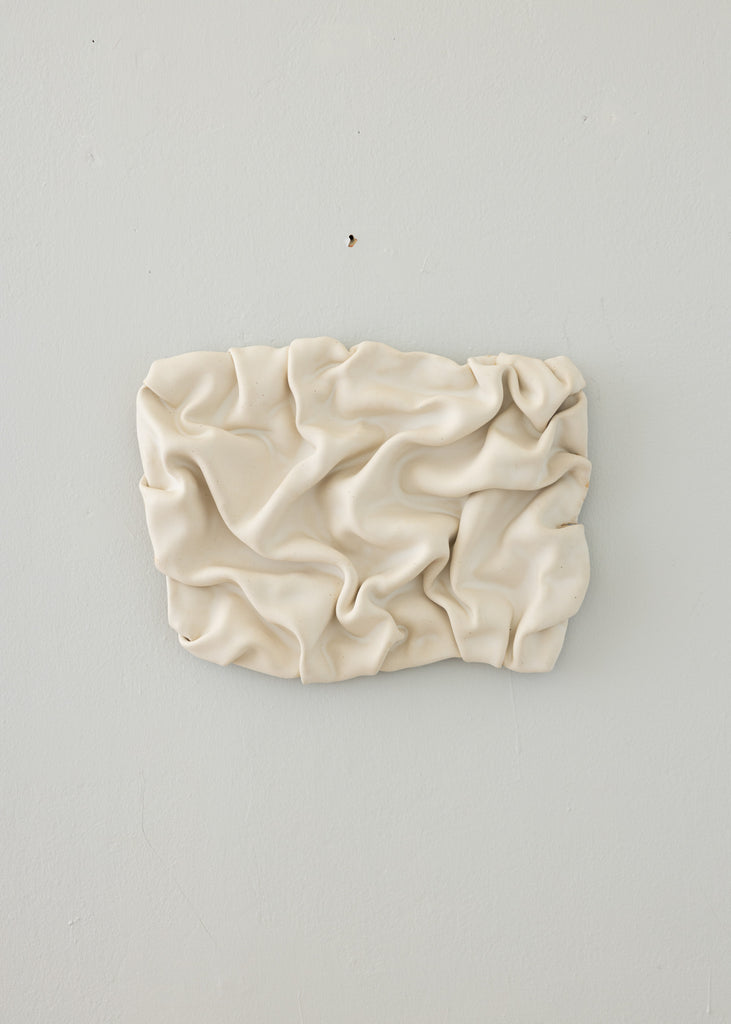 Sofia Tufvasson Drape White Glazed Ceramic Artwork Unique Handmade
