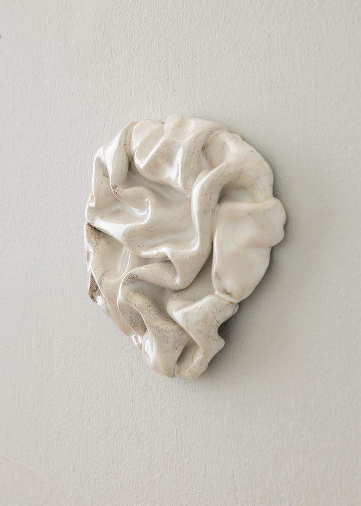 Sofia Tufvasson White Drape Artwork Handmade Wall Art Unique Wall Sculpture Ceramic 