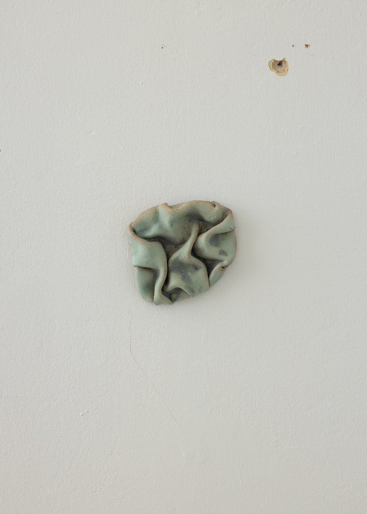 Sofia Tufvasson Green Drape Handmade Wall Art Unique Wall Sculpture Ceramic 