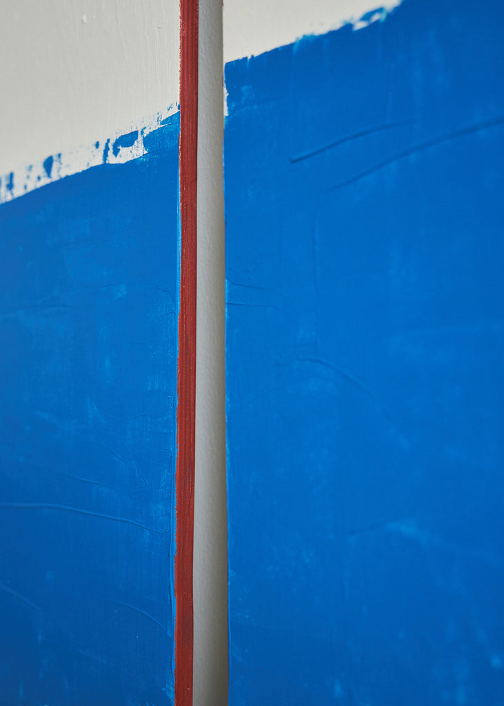 Soraya Forsberg Diverse Art Painting Handmade Recycled Plywood Wall Artwork Sustainable  Blue Red 