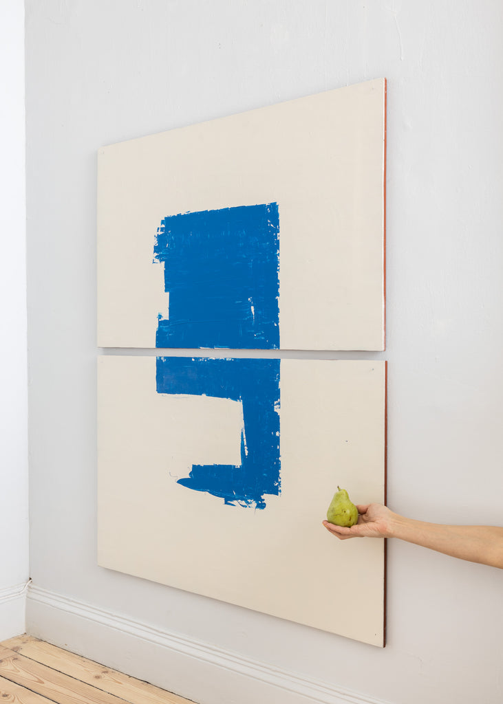 Soraya Forsberg Diverse Art Handmade Blue Abstract Wooden Artwork