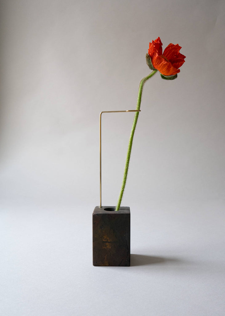 Carl Kleiner Bloc Studios Posture Vase Handmade Africa Black Stone
