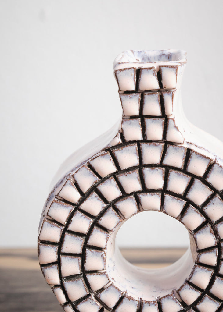 Tenko Donut Vase Sculpture Handmade Artwork Unique Art Ceramic 