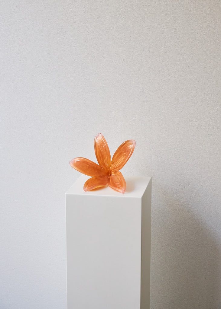 Tillie Burden Tropical Bloom Orange Glass Art