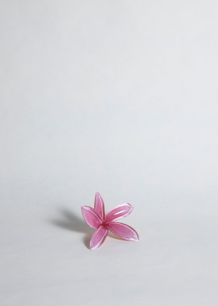 Tillie Burden Tropical Bloom Artwork Sculpture Glass Art Handmade Unique Pink Flower
