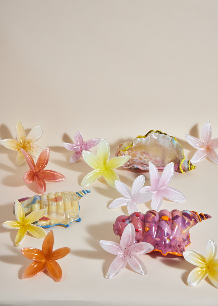 Tillie Burden Tropical Shell Glass Art Handmade Artist Unique Artwork Tropical Bloom 