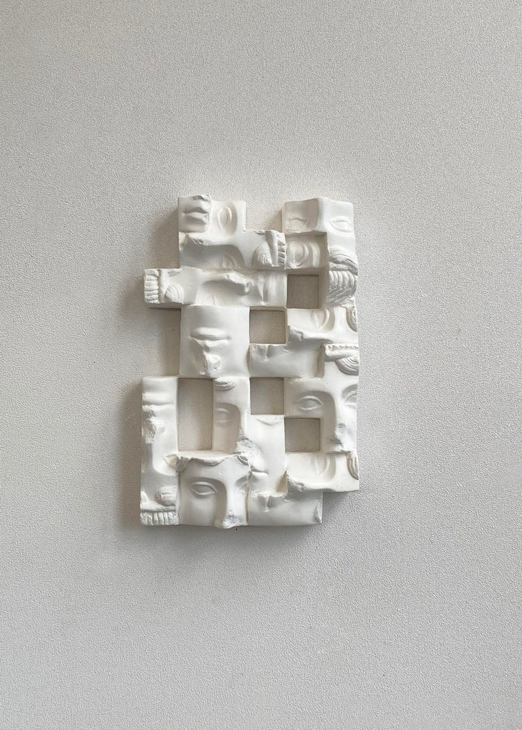 Marina Mankarios Handmade Sculpture Original Artwork Plaster Art Geometric Minimalistic Art Handmade Wall Art