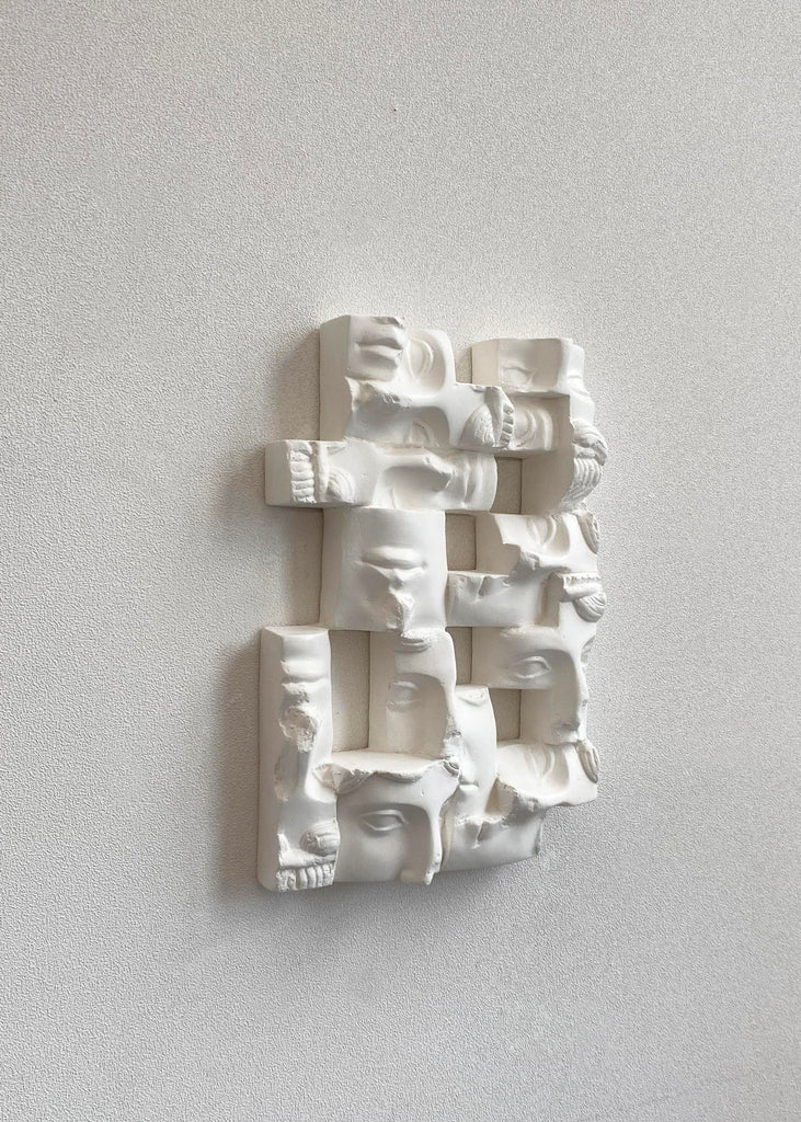 Marina Mankarios Handmade Sculpture Original Artwork Plaster Art Geometric Minimalistic Art Handmade Wall Art