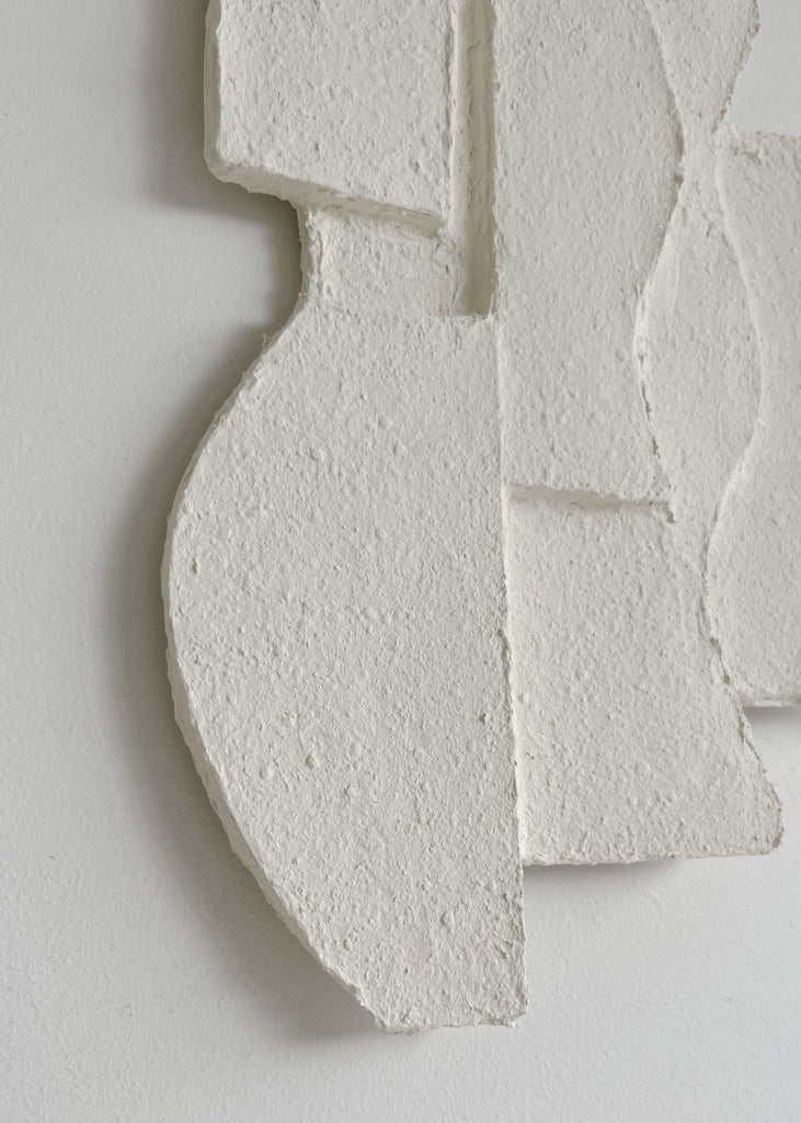 Anastasija Kulda Handmade Wall Sculpture Original Wall Art Female Artist Minimalistic Home Decor White Artwork Affordable Art 